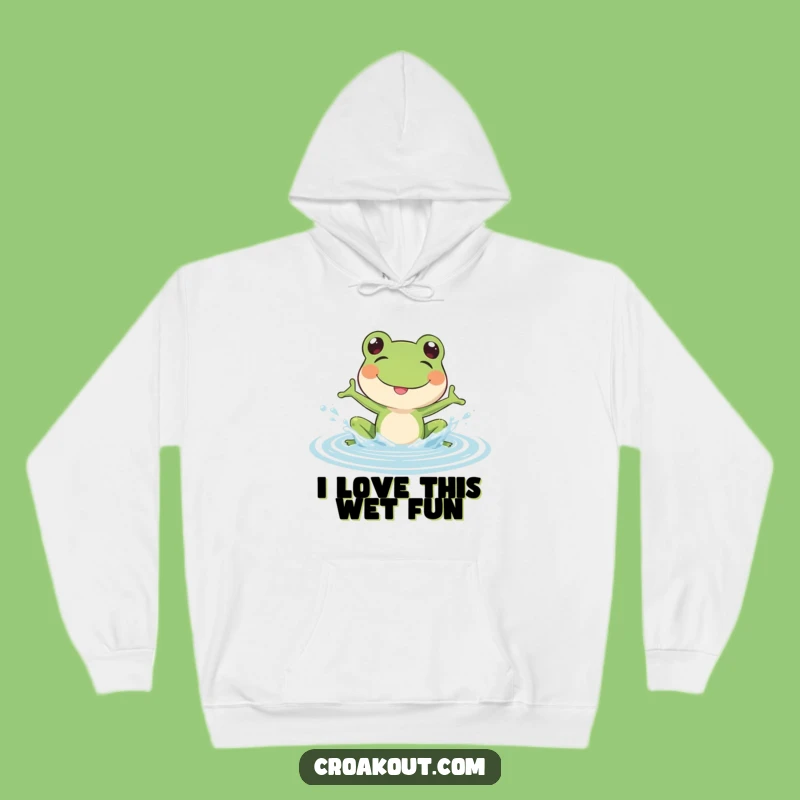 Cozy Funny Frog Splash Hoodie: Warm Comfort with Playful Water Vibes, Perfect Funny Gift