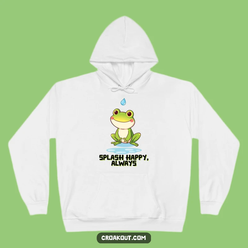Cozy Funny Kawaii Frog Goofy Grin Hoodie - Warmth & Humorous Style