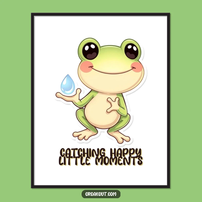 Funny Frog Dewdrop Art Free Printable - Joyful Downloadable Wall Decor Gift!