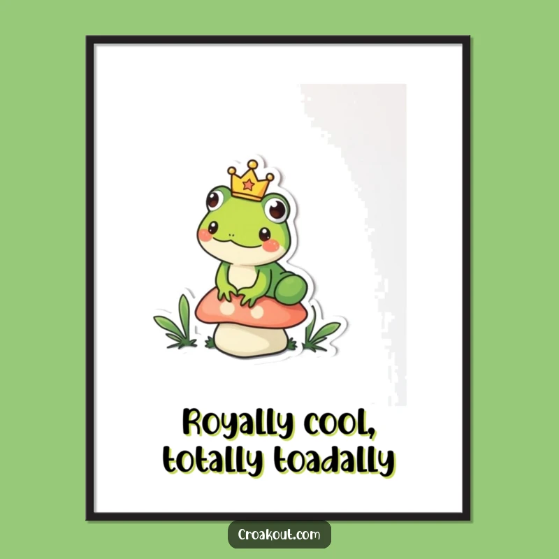 Free Printable Wall Art: Royal Frog King - Funny Downloadable Gift