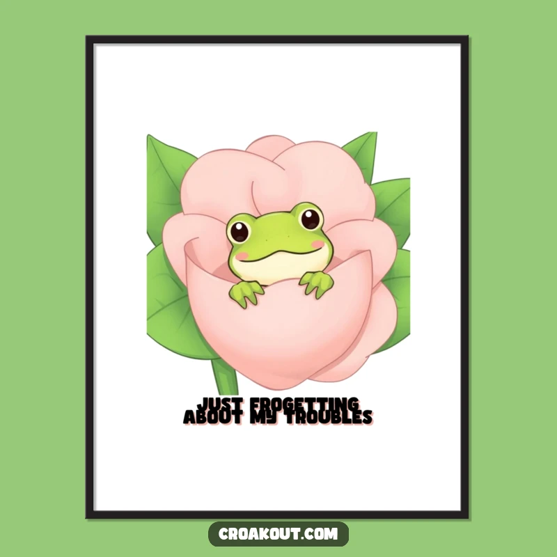 Funny Frog Flower Art Free Printable - Whimsical Downloadable Wall Decor Gift!
