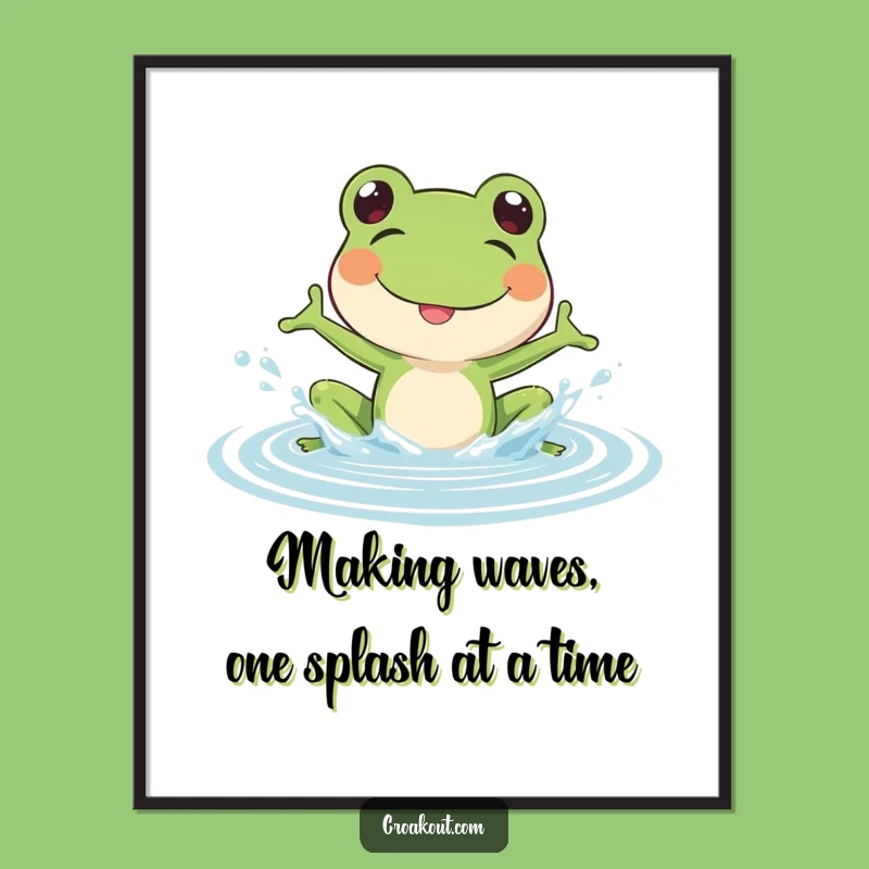 Funny Frog Splash Art Free Printable - Joyful Downloadable Wall Decor Gift!