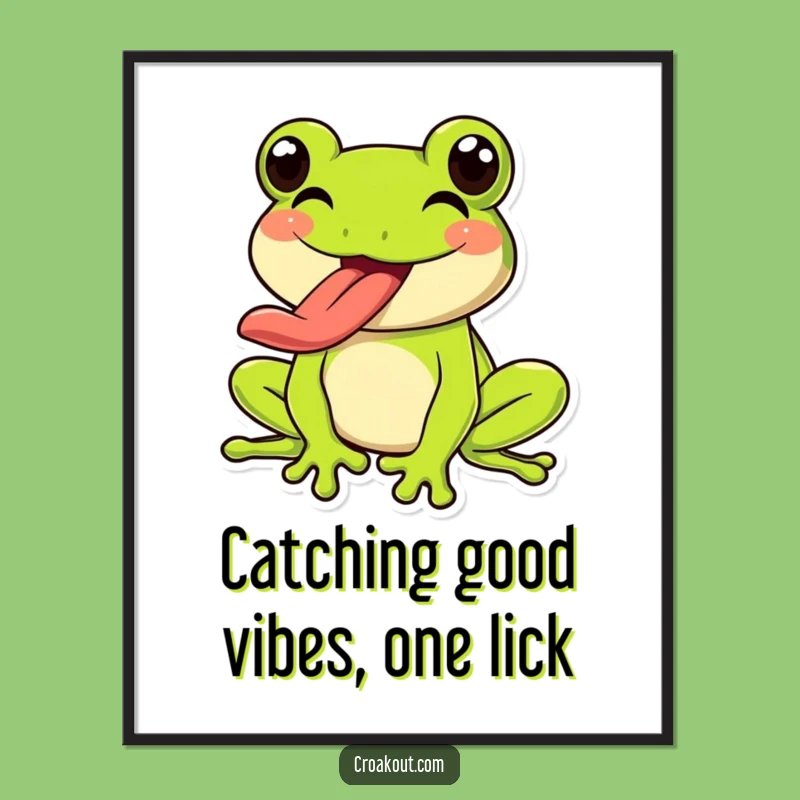 Funny Frog Wall Art: Free Printable Downloadable Art with Tongue Out for Quirky Decor