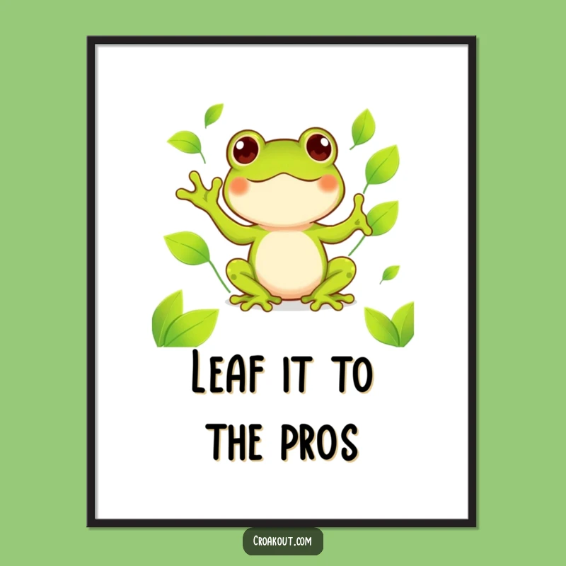 Free Printable Wall Art: Kawaii Frog Juggling - Funny Downloadable Gift
