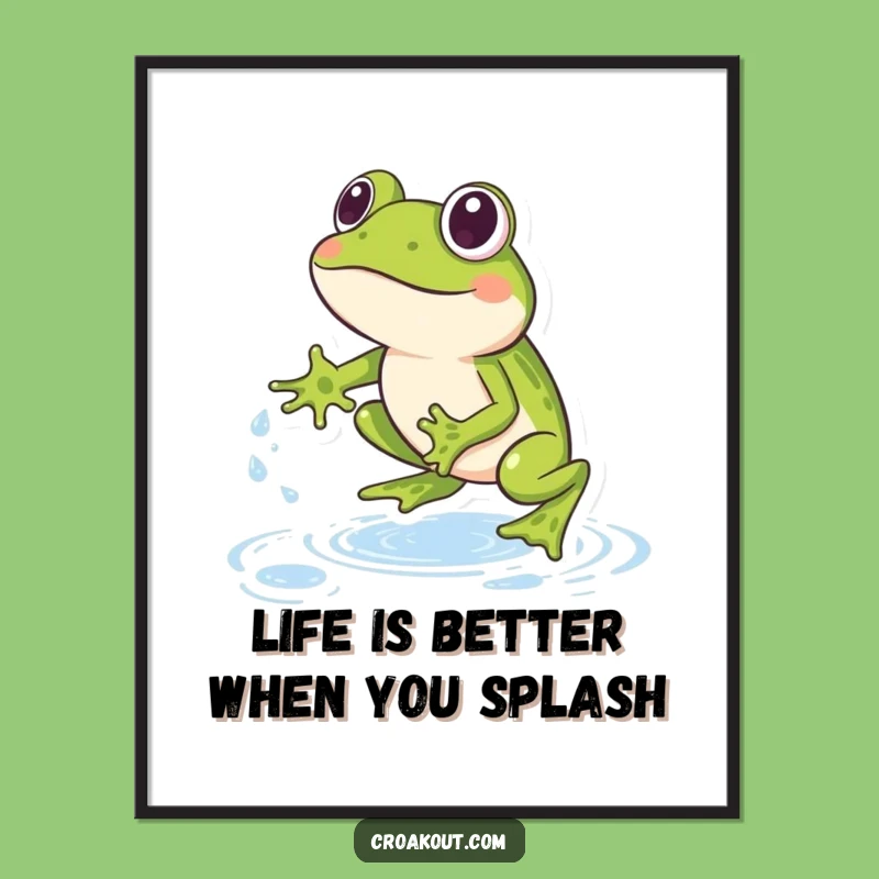 Funny Frog Leap Art Free Printable - Dynamic Downloadable Wall Decor Gift!