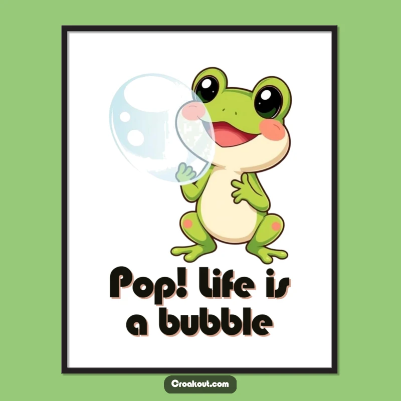 Frog Bubble Fun Free Printable Wall Art: Cheerful Downloadable Art for Whimsical Homes