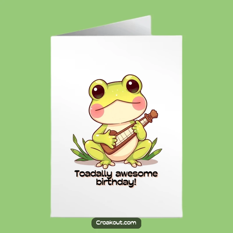 Free Printable Birthday Card: Froggy Serenade, Charming & Funny Downloadable Gift!