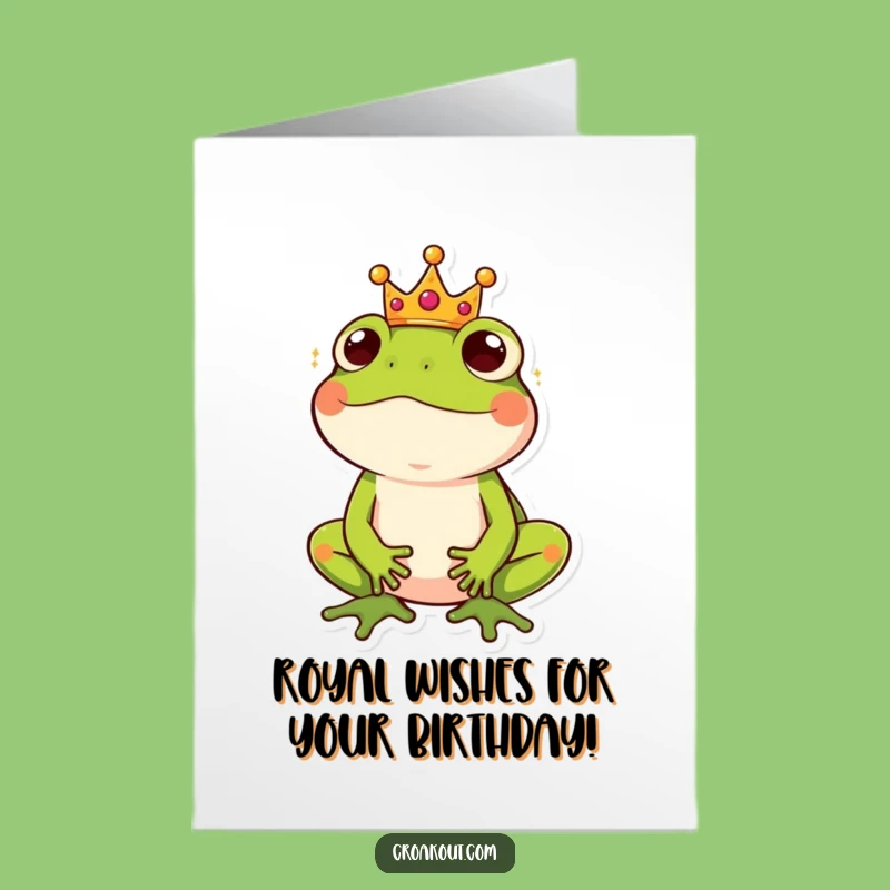 Free Printable Birthday Card: Regal Frog King, Hilarious Royal Downloadable Gift for Him