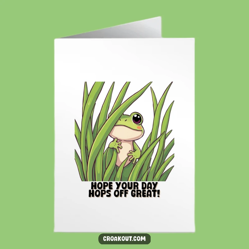 Free Printable Frog Birthday Card: Curious Peek Funny Downloadable Greeting Surprise