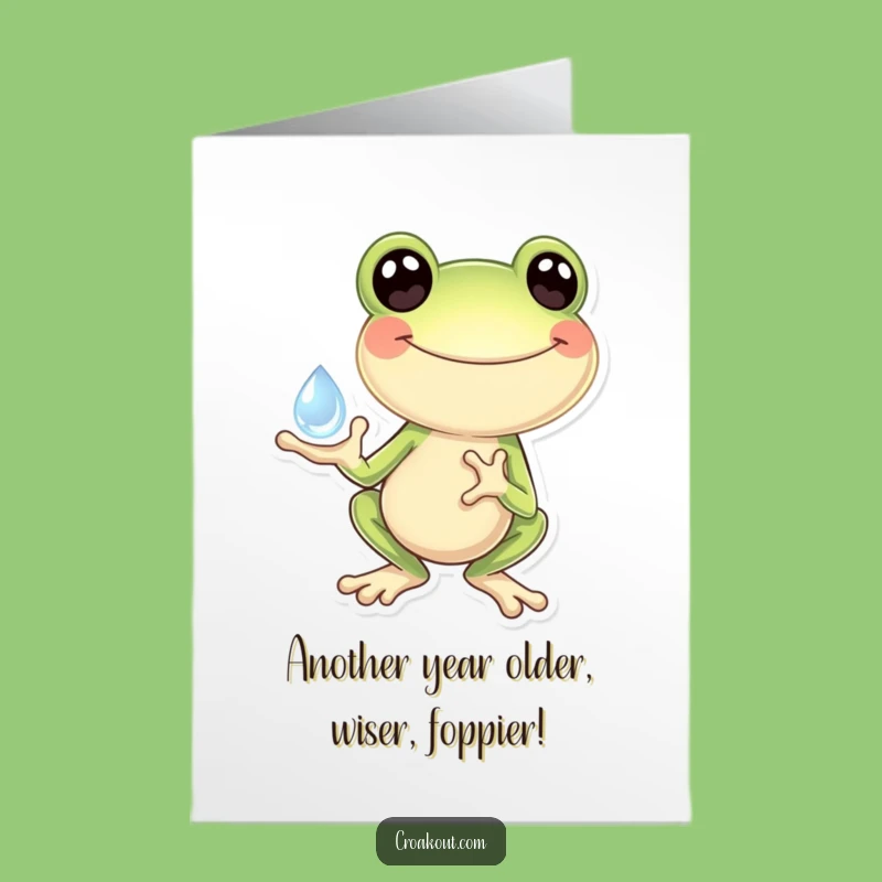Gleeful Frog Dewdrop Card Free Printable - Joyful DIY Downloadable Birthday Gift!