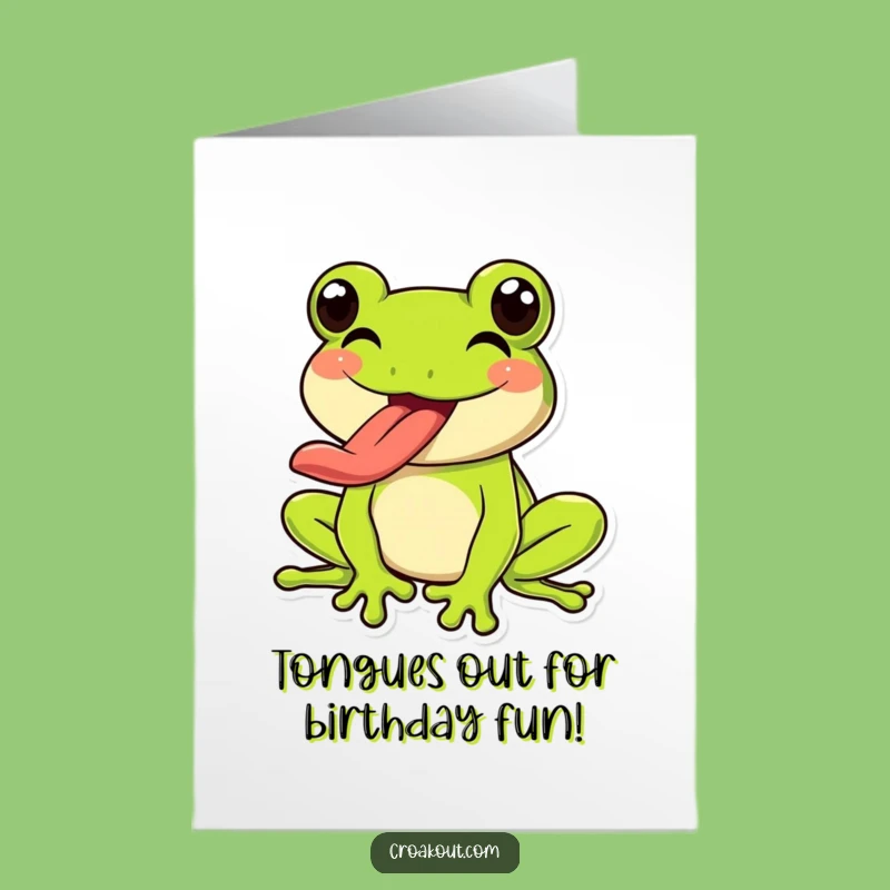 Goofy Frog Birthday Card: Free Printable Tongue-Out Design for a Hilarious Downloadable Gift