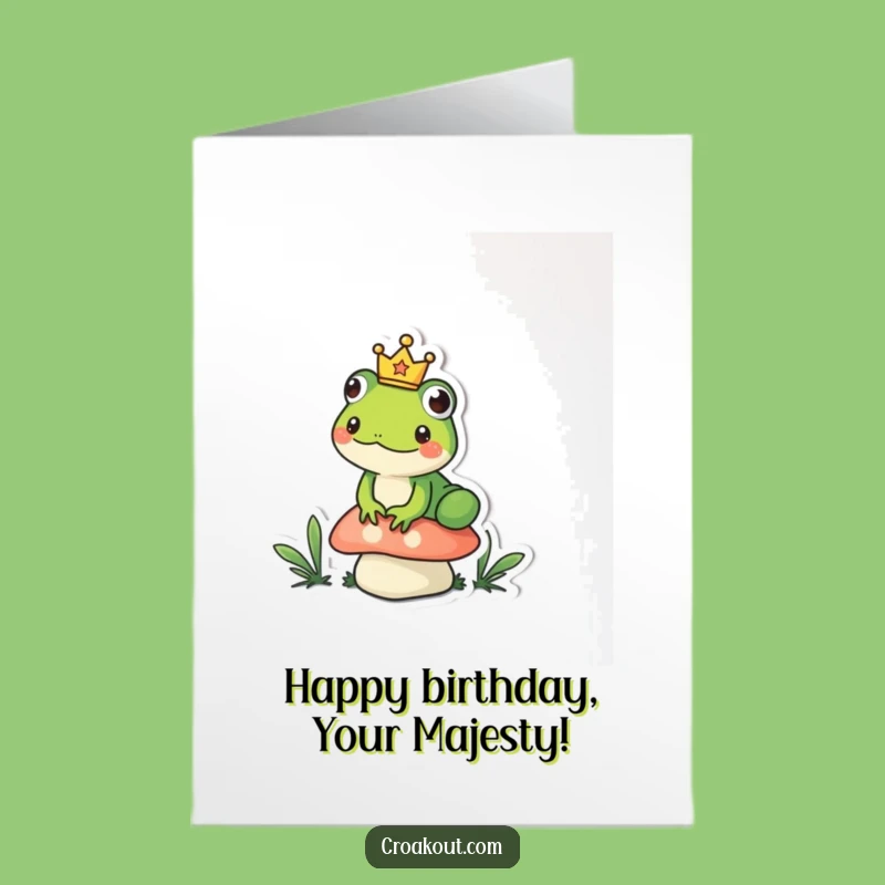 Free Printable Bday Card: Royal Frog King - Funny Downloadable Gift