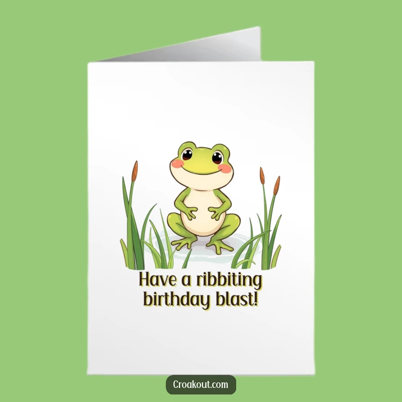 Free Printable Frog Birthday Card: Beaminggrin Funny Downloadable Greeting For Hoppy Celebrations