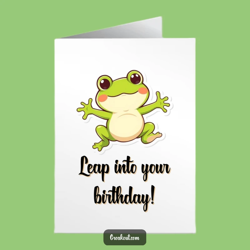 Free Printable Birthday Card: Bouncy Frog, Joyful & Funny Downloadable Gift!