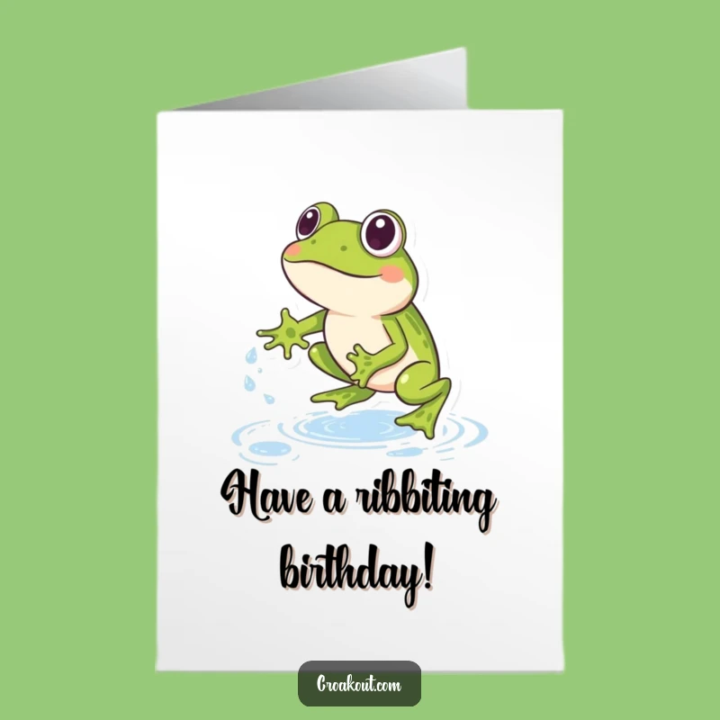 Leaping Frog Birthday Card Free Printable - Fun Splashy DIY Downloadable Gift!