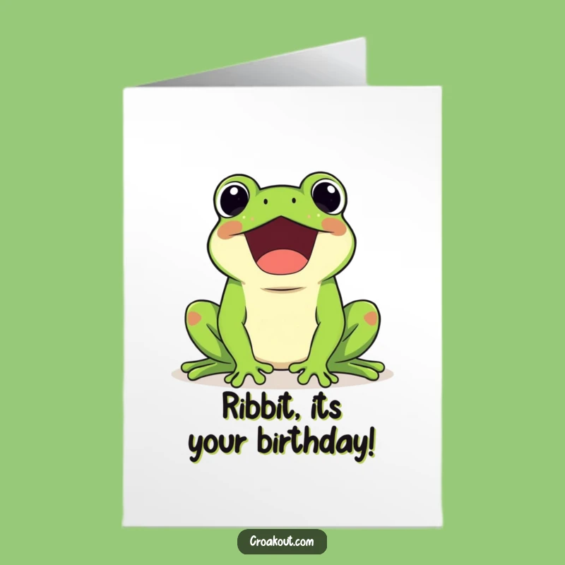 Ribbiting Birthday Card: Free Printable Kawaii Frog Croaks - Loud & Funny!