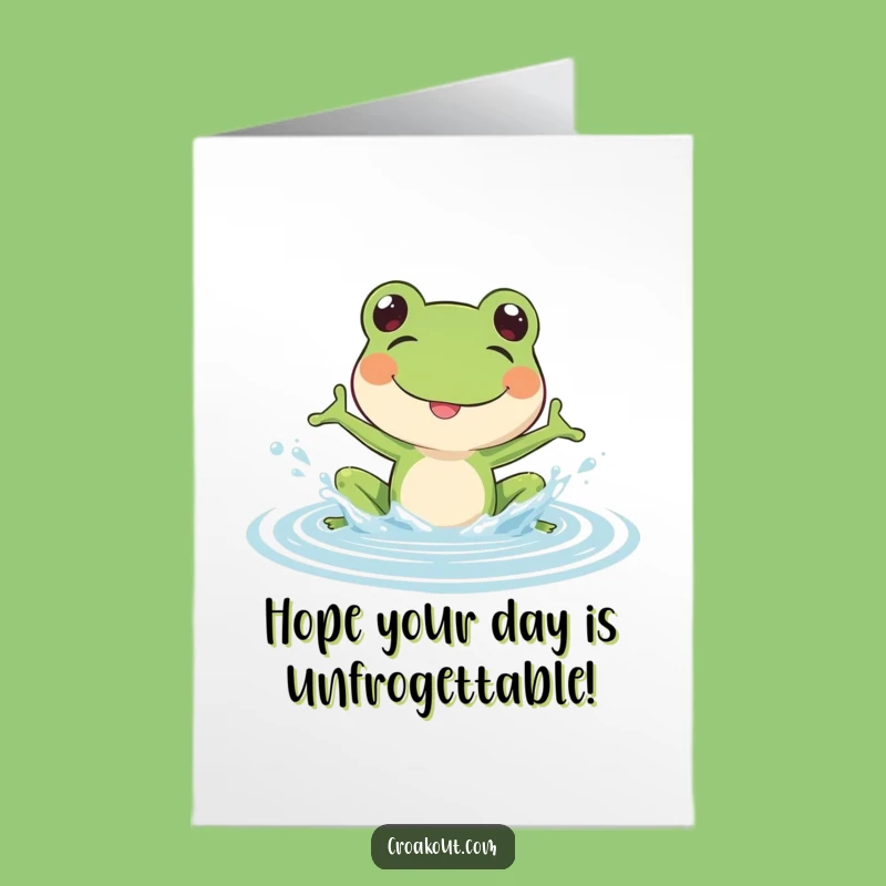 Splashing Frog Birthday Card Free Printable - Fun Splashy DIY Downloadable Gift!