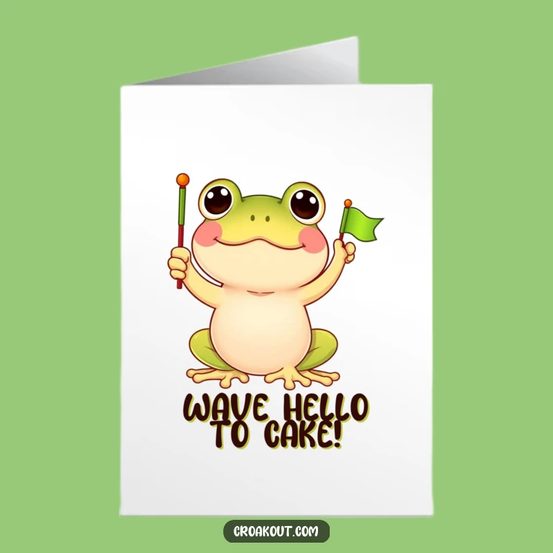 Free Printable Birthday Card: Waving Frog Flag, Hilarious Downloadable Gift!