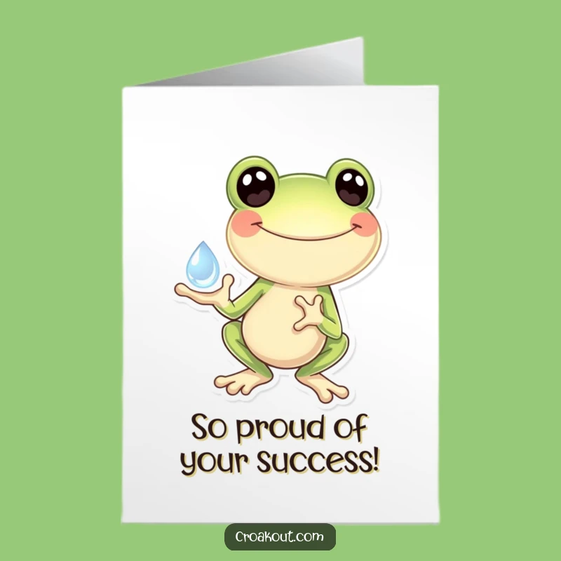 Congrats Frog Dewdrop Card Free Printable - Joyful DIY Downloadable Celebration Gift!
