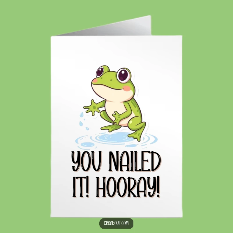 Congrats Frog Leap Card Free Printable - Splashy DIY Downloadable Celebration Gift!
