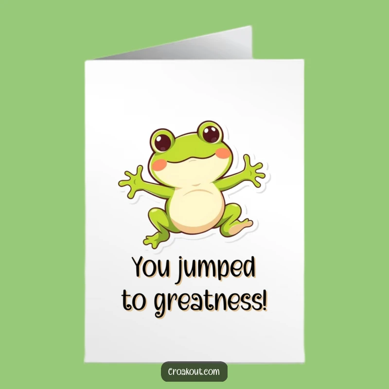 Free Printable Congrats Card: Frog Leap, Hilarious Downloadable Celebration!