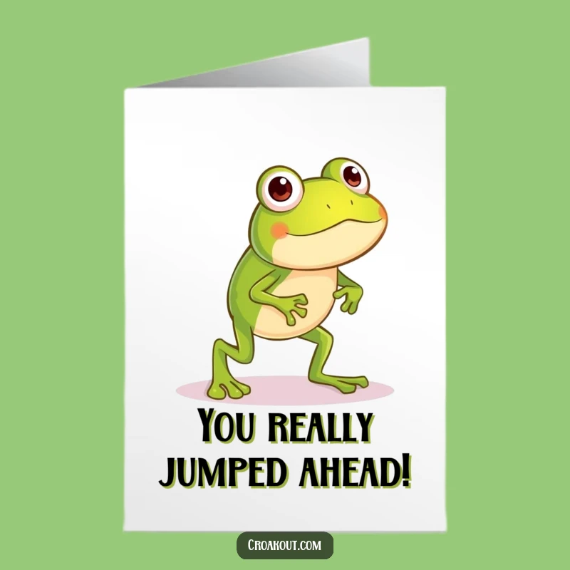 Free Printable Frog Congrats Card: Silly Hop Funny Downloadable Greeting For Their Big Leap