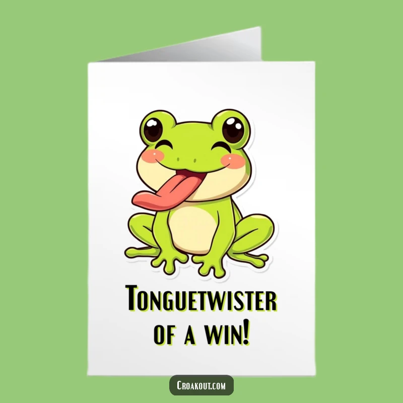 Free Printable Frog Congrats Card: Silly Tongue Out for a Humorous Downloadable Gift