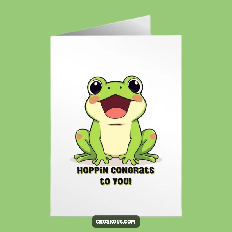 Congrats Card: Free Printable Kawaii Frog Croaks - Celebrate Loudly!