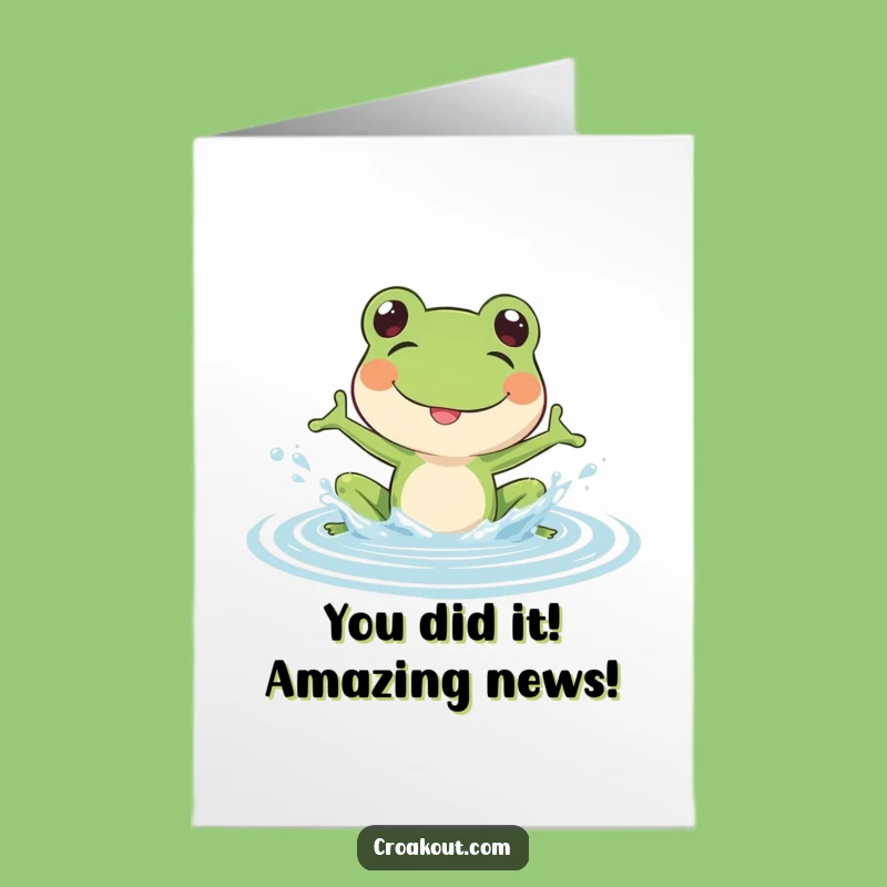 Splashing Frog Congrats Card Free Printable - Joyful DIY Downloadable Celebration Gift!