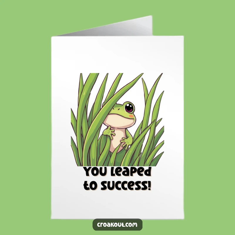 Free Printable Frog Congrats Card: Curious Peek Funny Downloadable Greeting For All Wins