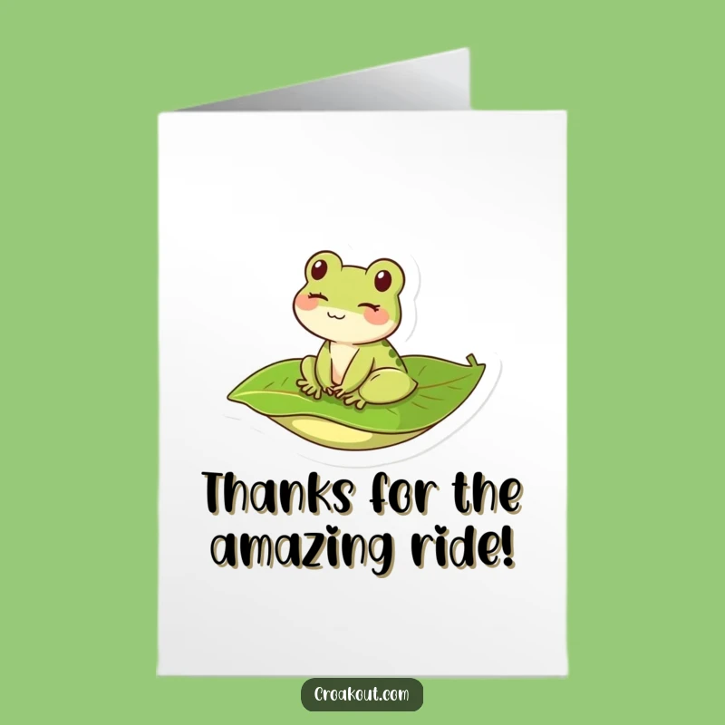 Free Printable Thank You Card: Winking Frog - Print at Home Humor Gift