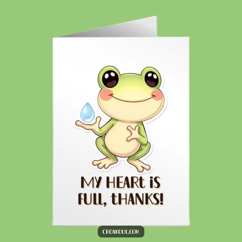 Thank You Frog Dewdrop Card Free Printable - Grateful DIY Downloadable Gift!