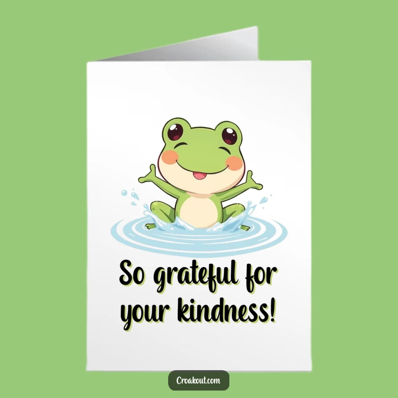 Thank You Frog Splash Card Free Printable - Fun DIY Downloadable Gift!