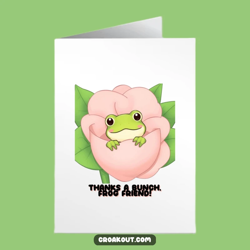 Thank You Frog Flower Card Free Printable - Grateful DIY Downloadable Gift!
