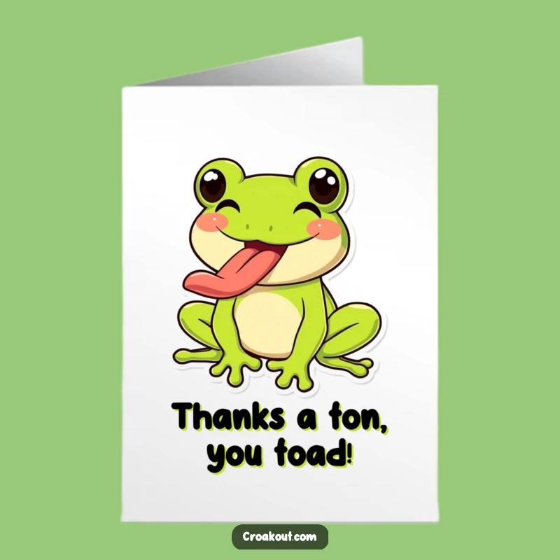 Free Printable Frog Thank You Card: Goofy Tongue Out for a Humorous Downloadable Gift