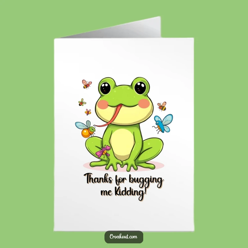 Free Printable Thank You Card: Funny Frog's Bug Bounty, Sweet & Hilarious Downloadable Gift