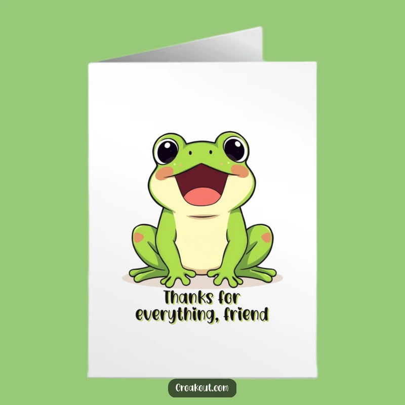 Thank You Card: Free Printable Kawaii Frog Croaks - Grateful & Loud!