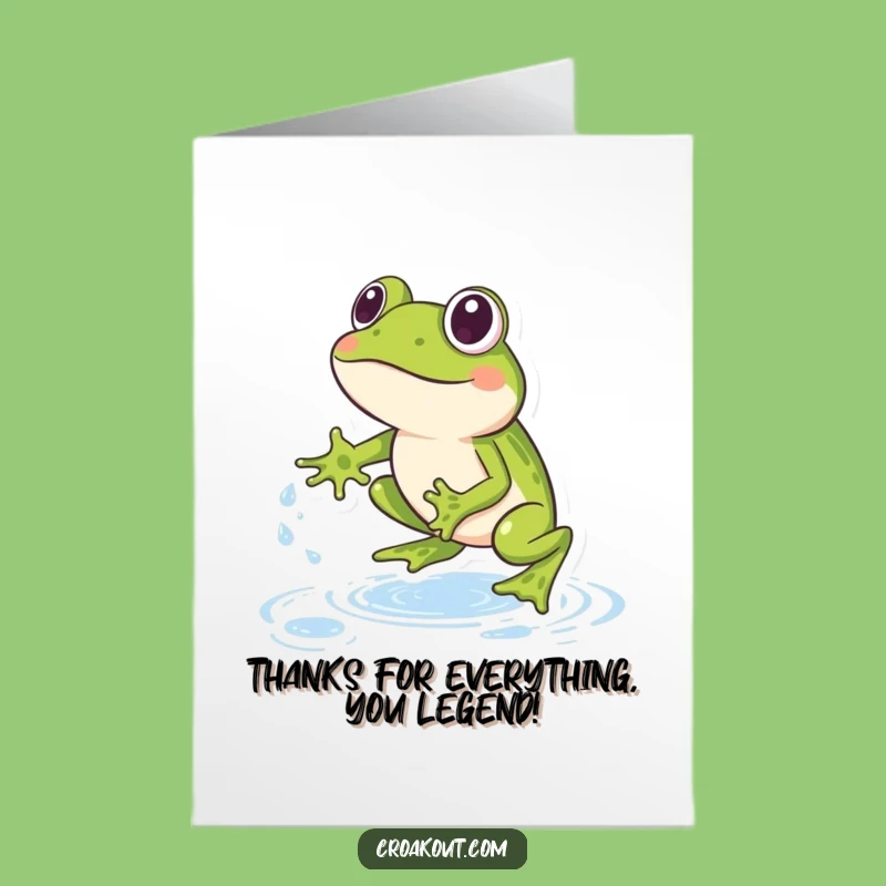 Thank You Frog Leap Card Free Printable - Playful DIY Downloadable Gift!