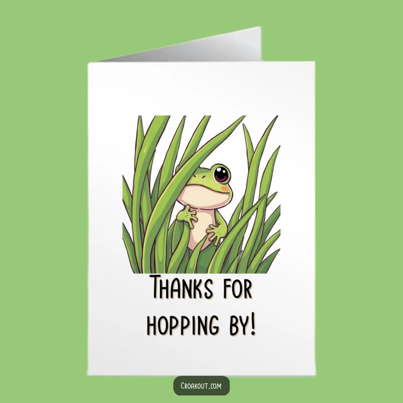 Free Printable Frog Thank You Card: Curious Peek Funny Downloadable Greeting Of Gratitude