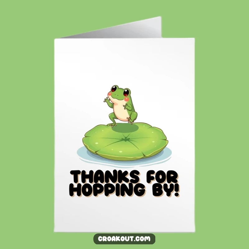 Free Printable Thank You Card: Frog On Lily Pad, Funny Thanks, Hilarious Downloadable Gift