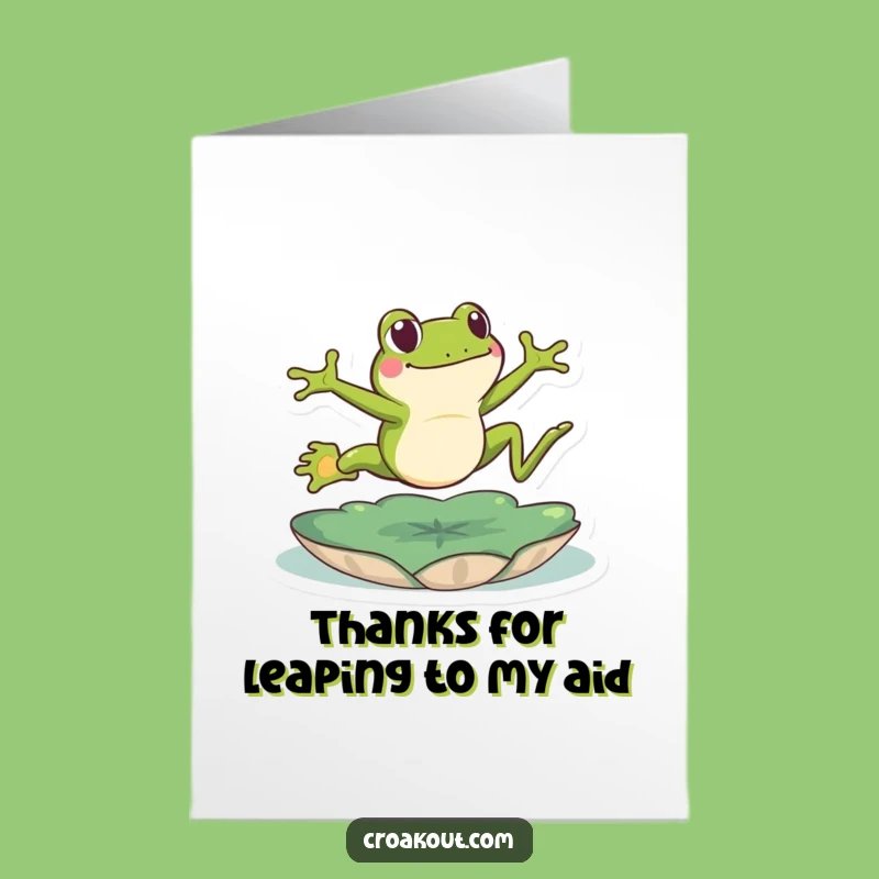Free Printable Thank You Card: Energetic Frog Leap - Funny Downloadable Gift