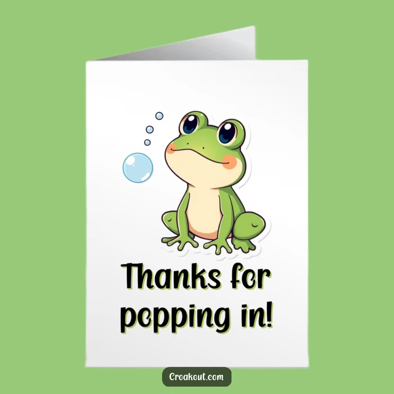 Free Printable Thank You Card: Frog Shocked Bubble Pop Gift