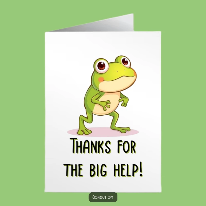 Free Printable Frog Thank You Card: Silly Hop Funny Downloadable Greeting For Your Thanks