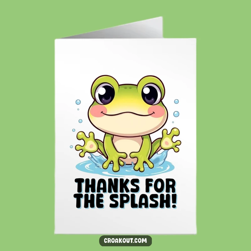 Free Printable Thank You Card: Frog Splash Thanks, Wide Eyes, Hilarious Downloadable Gift