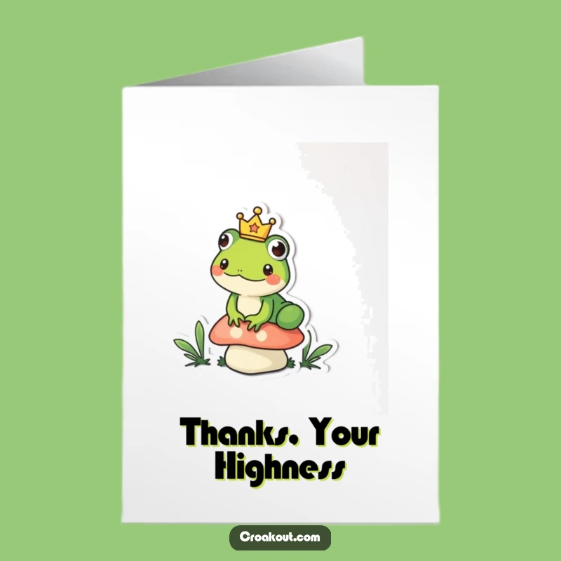 Free Printable Thank You Card: Royal Frog King - Funny Downloadable Gift