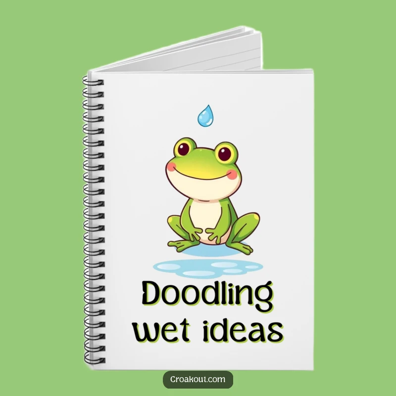Funny Kawaii Frog Goofy Grin Notebook - Capture Ideas with Whimsy