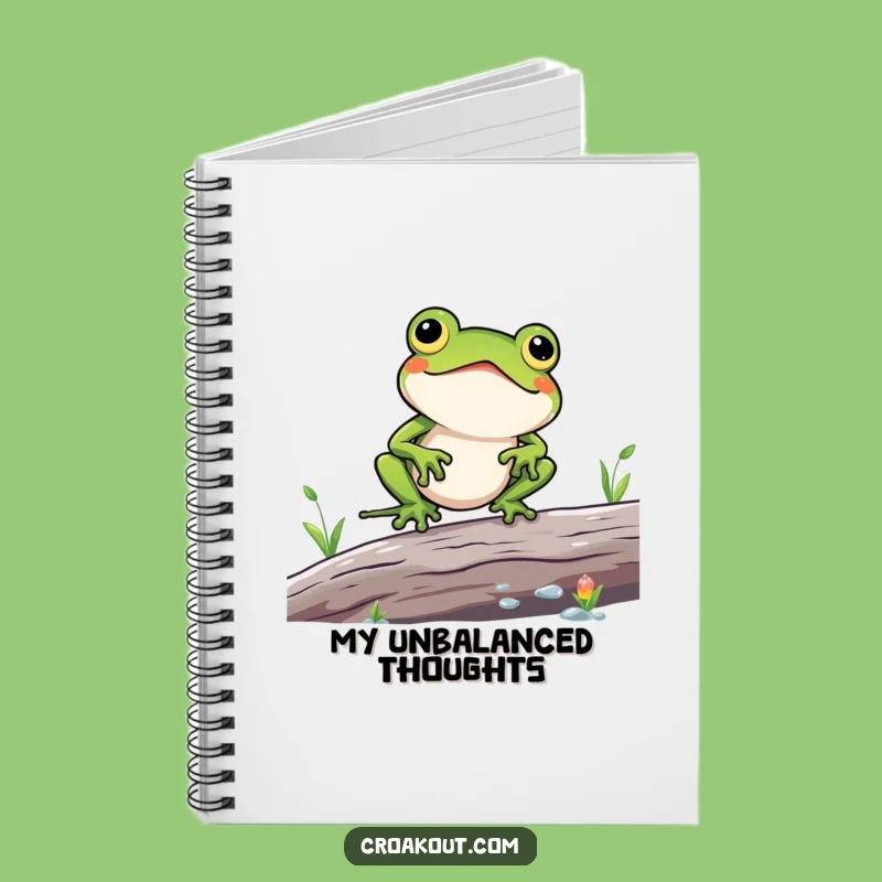 Funny Kawaii Frog Log Balance Notebook - Jot Down Risky Ideas