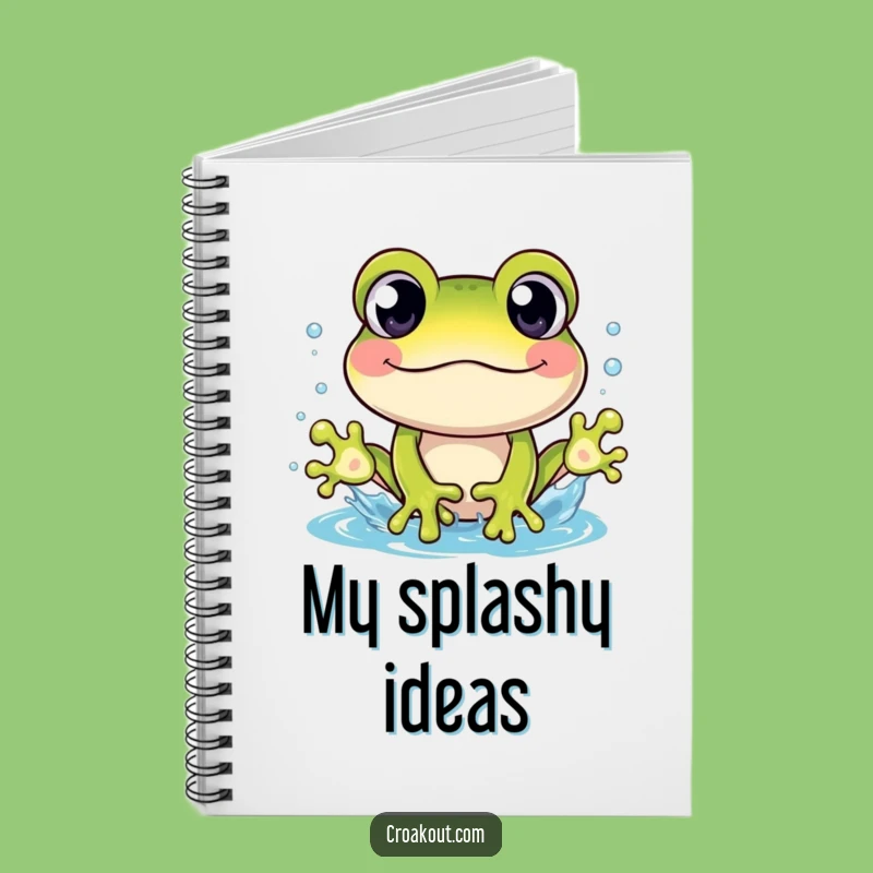 Funny Frog Splash Notebook: Cheerful Character's Wet Journal