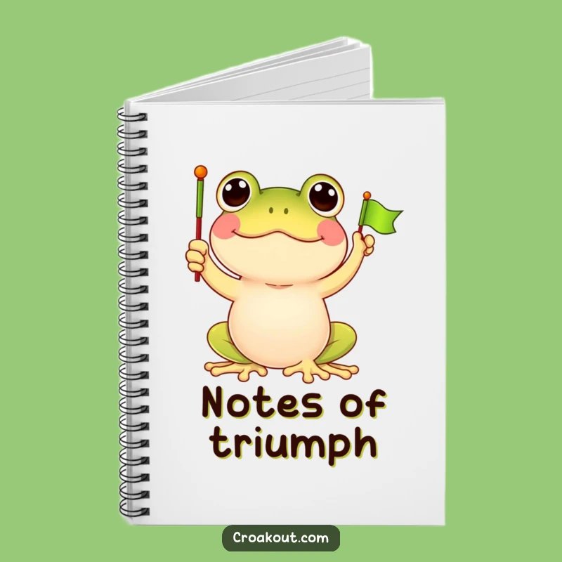 Funny Frog Flag Waving Notebook: Jot Down Notes with Cartoon Cheer