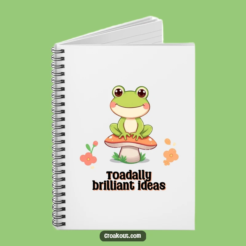 Funny Frog Mushroom Grin Notebook: Jot Down Ideas with Cartoon Charm